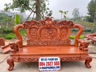 ghế nghê đỉnh phượng hóa gỗ hương đá