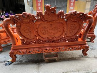 ghế dài nghê bảo đỉnh đục 2 mặt