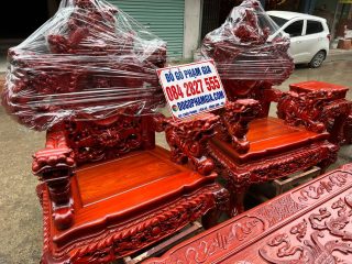 bộ bàn ghế rồng đỉnh sau hoàn thiện