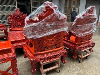 bàn ghế rồng đỉnh hàng cao cấp đục tay 2 mặt