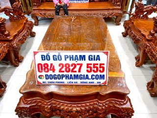 bàn gỗ hương đỏ cao cấp đục tay