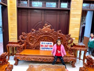 ghế dài minh quốc đục tay thủ công