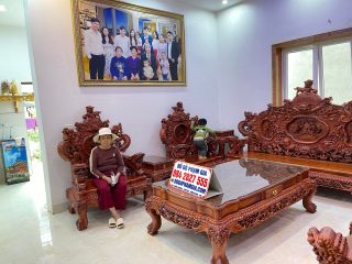 bàn ghế gỗ hương đá cao cấp đục tay thủ công