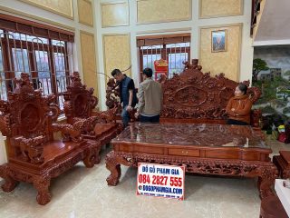 ghế dài gỗ hương đá cao cấp