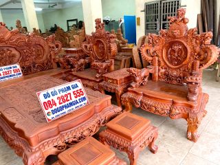 ghế đơn gỗ hương đỏ mẫu rồng đỉnh