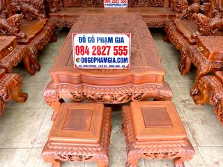 đôn ngồi gỗ hương đỏ cao cấp