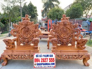 Ghế đơn gỗ gõ đỏ mẫu rồng đỉnh