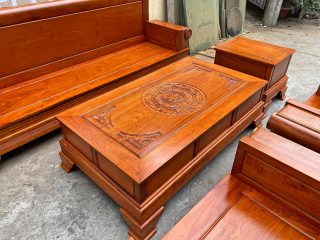 bàn gỗ hương đá đục trống đồng