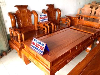 bàn ghế tần thủy hoàng gỗ hương đá cao cấp