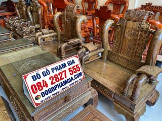 ghế đơn gỗ mun đuôi công cao cấp