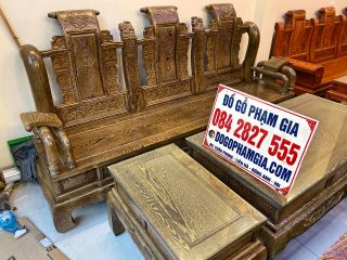 bàn ghế gỗ mun đuôi công mẫu tần thủy hoàng