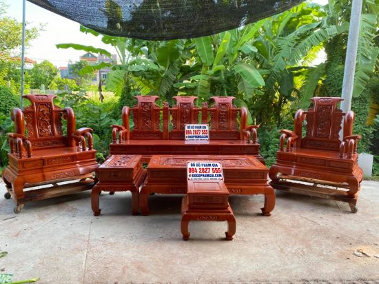 bàn ghế tần tủy hoàng tay 12 gỗ hương đá