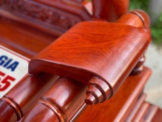 bệ tỳ tay ghế gỗ hương đá liền khối