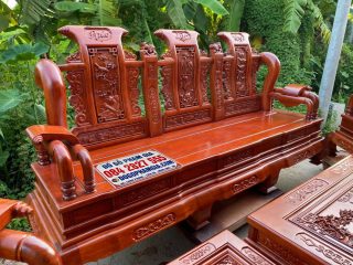 ghế tần thủy hoàng gỗ hương đá đục tay tinh xảo