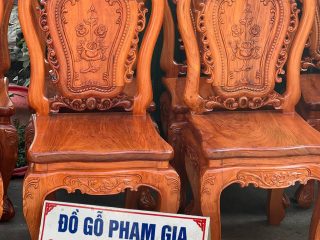 ghế ăn louis hoa hồng