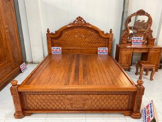Giường ngủ cao cấp gỗ hương đá