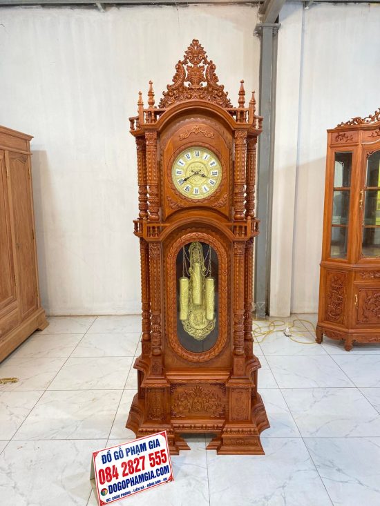 Mẫu đồng hồ tứ trụ vát 2m3 gỗ hương đá Nam phi