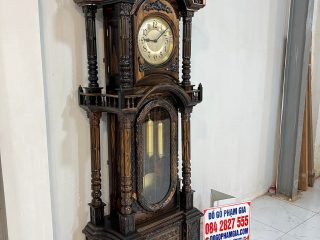 mẫu đồng hồ tứ trụ máy cơ gỗ mun hoa Lào