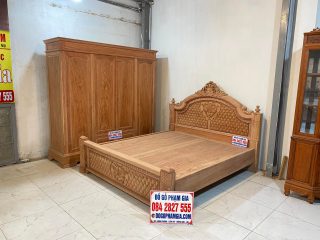Giường ngủ 1m8x2m gỗ hương đá