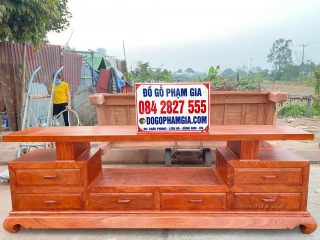 kẹ tivi phẳng gỗ hương đá