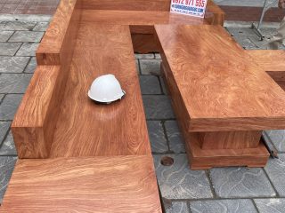 sofa góc gỗ hương đá