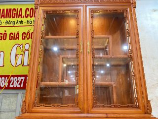 tủ rượu bày đồ gỗ hương đá tiện dụng