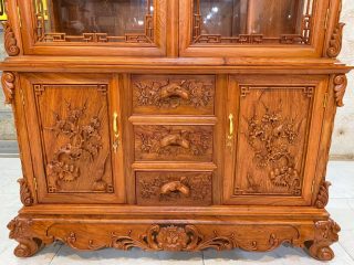 Mẫu tủ rượu 1m2 gỗ hương đá hàng tích đục tay