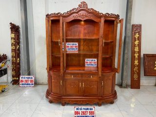 Tủ rượu cong gỗ hương đá