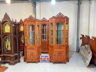 tủ rượu góc gỗ hương đá