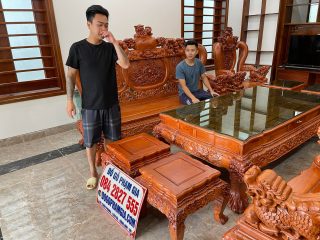 mẫu bàn ghế minh quốc nghê gỗ hương đá cao cấp