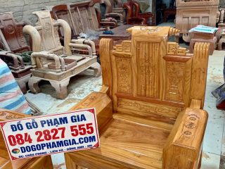 ghế đơn Âu Á gỗ gõ đỏ sơn trần