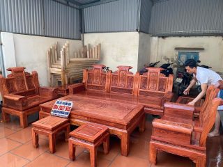 bàn ghế âu á gỗ hương đá 8 món