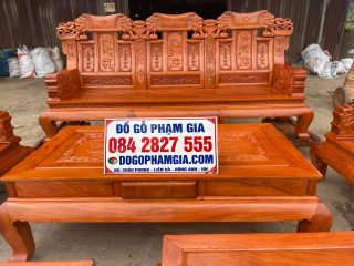 bàn trà gỗ hương đá đục tranh thuận buồm xuôi gió