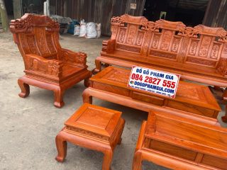 bàn ghế âu á lưng tựa cong đục tứ quý