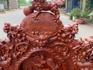 vách ghế đơn đục nghê 3 đầu