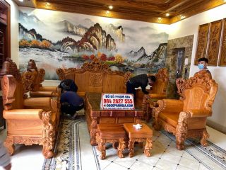 bộ bàn ghế louis hoàng gia 10 món