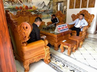 bộ bàn ghế hoàng gia gỗ gõ đỏ cao cấp