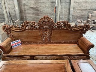 đoản dài gỗ hương đá đục hoa lá tây