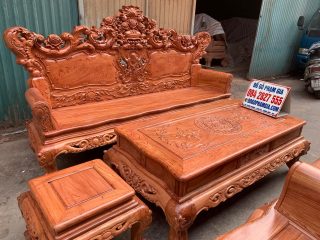 bàn ghế louis hoàng gia gỗ hương đá
