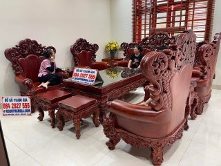 bàn ghế hoàng gia tay cong độc đáo