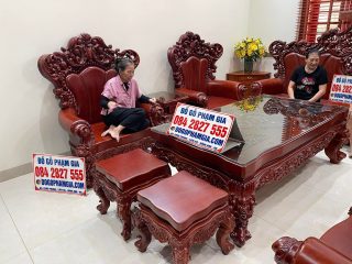 bàn ghế louis hoàng gia tân cổ điển gỗ hương đá