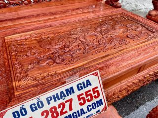 bàn gỗ hương đá đục tứ linh quy tụ