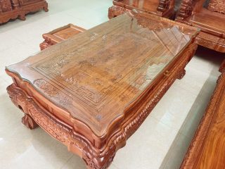 bàn gỗ hương đá đục tay thủ công