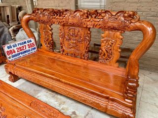 ghế dài minh quốc voi gỗ hương đá