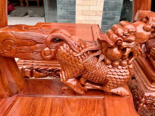 tay ghế nguyên khối đục nghê