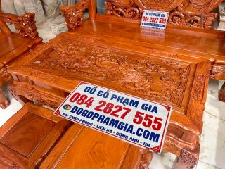 bàn gỗ hương đá đục tứ linh