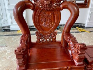 ghế đơn nghê bảo đỉnh gỗ hương đá