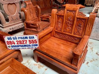 mẫu ghế đơn như ý gỗ hương đá lựa vân