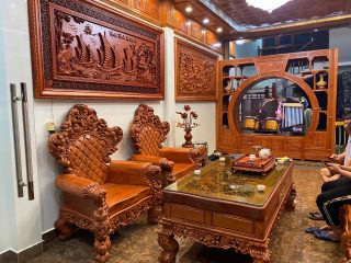 bộ đôi ghế đơn louis hoàng gia