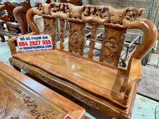 ghế dài minh quốc đào gỗ hương đá